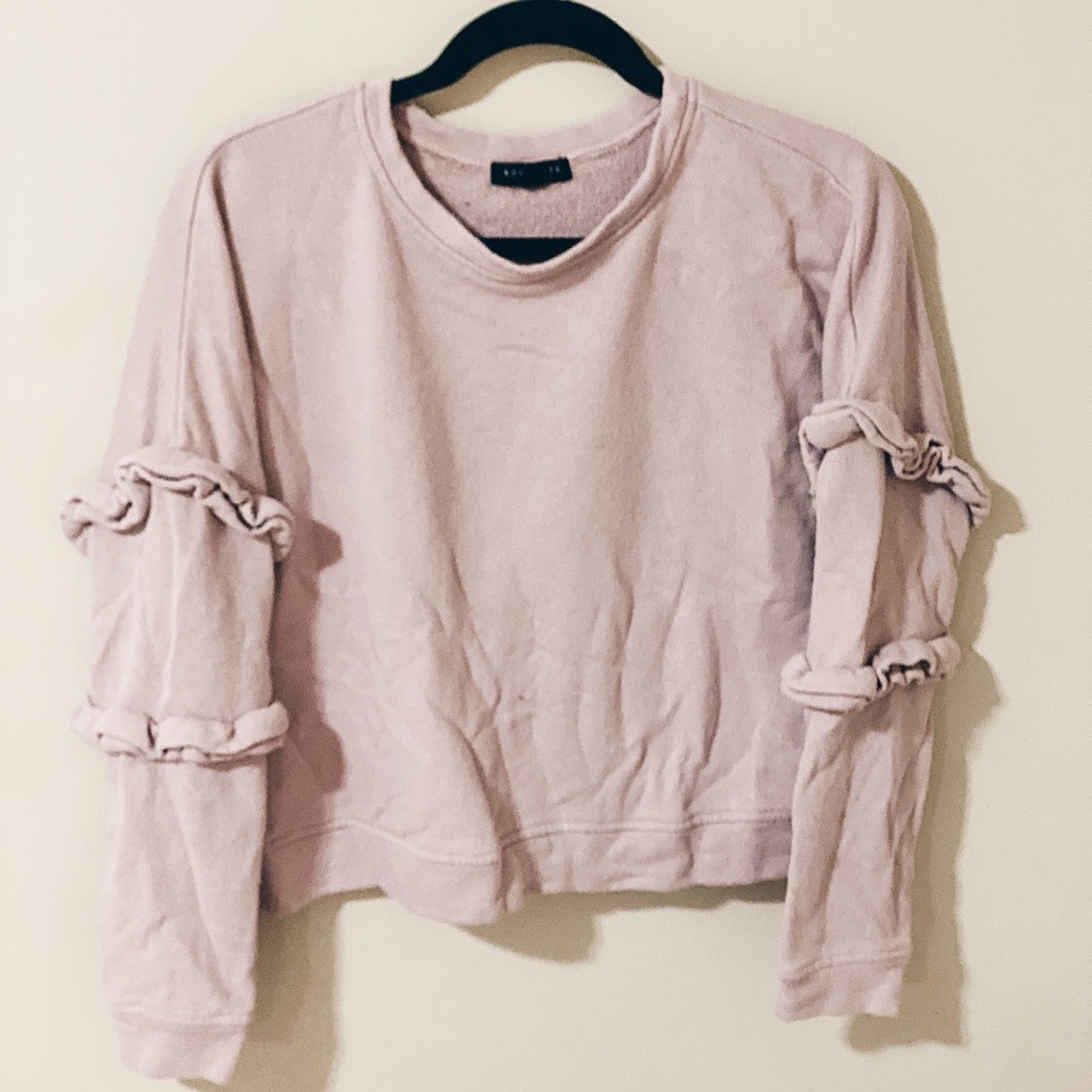 SALE Light Purple Ruffle Sleeve Sweatshirt